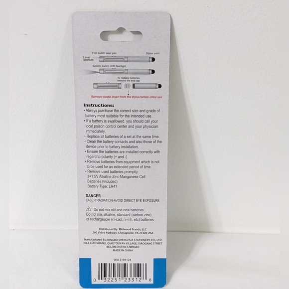 Pink Multifunctional Stylus (Red Laser Pointer, LED Flashlight, Stylus), NEW - Picture 4 of 4